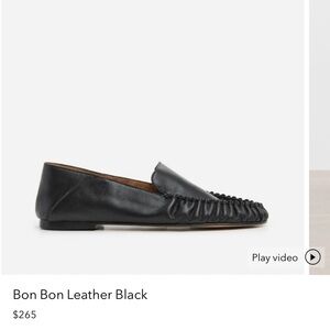 Flattered Bon Bon black leather loafers sz  38 EUC